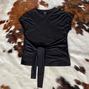 Halogen Black Dolman Sleeve Wrap Tee